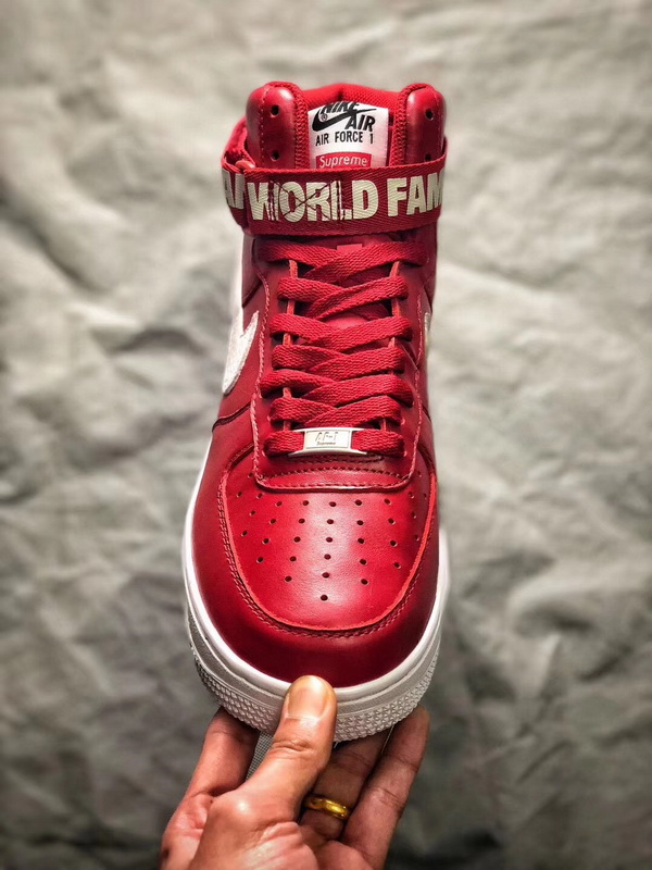 Authentic Superme X Nike Air Force 1 SP High Red